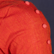  Orange Handcrafted Solid Cotton Blouse 10073691