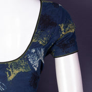 Blue Hand Block Ajrakh Printed Cotton Blouse 10074453