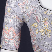 Grey Handblock Printed Cotton Blouse 10074504