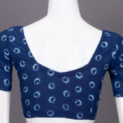 Blue Tribal Motif Indigo Hand Block Print Cotton Blouse 10074577