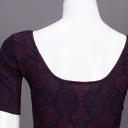 Maroon Geometric Motif Indigo Hand Block Print Cotton Blouse 10074601