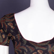 Black Hand Block Jahota Printed Cotton Blouse 10074994