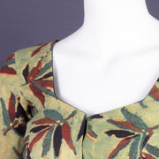 Green Hand Block Jahota Printed Cotton Blouse 10075000