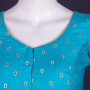 Blue Banarasi Chiniya Silk Blouse 10075006