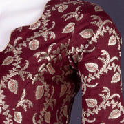 Maroon Banarasi Chiniya Silk Blouse 10075007