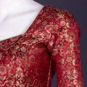 Maroon Banarasi Silk Blouse 10075011
