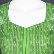 Green Odisha Ikat Cotton Blouse 10075031