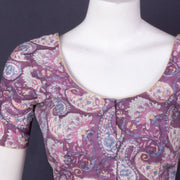 Purple Handblock Printed Cotton Blouse 10075226