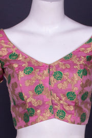 Pink Banarasi Organza Blouse with Floral Motif 10076216