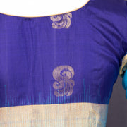 Midnight Bloom Blue Kanjivaram Soft Silk Blouse With Paisley Motifs 10076630