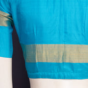 Tropical Aqua Blue Kanjivaram Silk Blouse 10076643