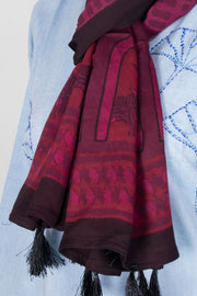 Brown Vanaspathi Modal Silk Cotton Stole 10075279