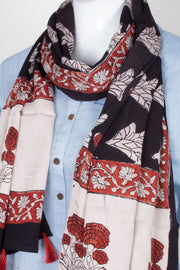 Black Vanaspathi Modal Silk Cotton Stole 10075286