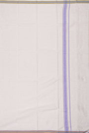 Dove White Kanchi Cotton 8 Mulam Dhoti With Stripes Border 10074114