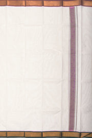 Tender White Kanchi Cotton 8 Mulam Dhoti With Gold Zari Border 10074115