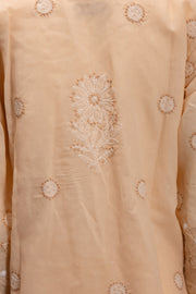 Cream Chikankari Embroidery Cotton Kurta 10071472