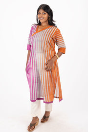 Grey Handcrafted Dhaniakhali Cotton Kurta 10073995