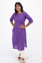 Purple Handcrafted Stripes Kurtas 10074351