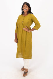 Green Handcrafted Stripes Kurtas 10074356