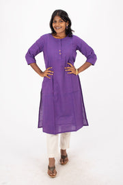Purple Handcrafted Stripes Kurtas 10074358