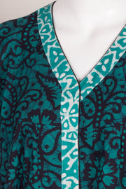 Green Batik Printed Cotton Nightwear 10076180