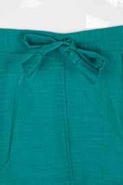 Blue Solid Style Slub Cotton Pant 10075938