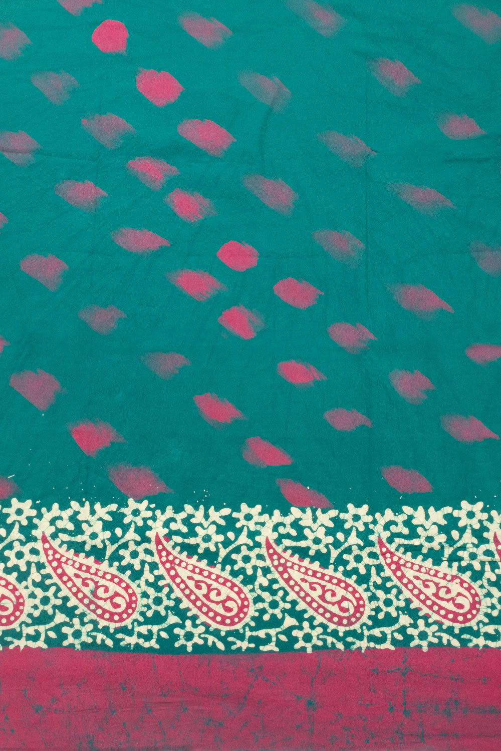Pink Batik Cotton 3-Piece Salwar Suit Material - Avishya