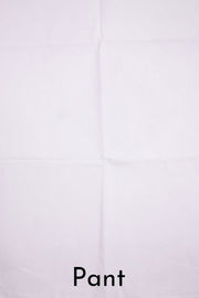 White Ajrakh Printed Cutwork Applique Embroidered Cotton 3 Piece Salwar Suit Material 10070185