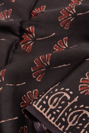 Black Vanaspathi Printed 2-Piece Modal Silk Salwar Suit Material