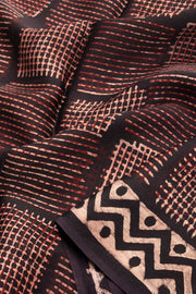 Black Vanaspathi Printed 2-Piece Modal Silk Salwar Suit Material