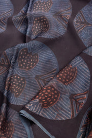 Black Vanaspathi Printed Cotton 2-Piece Modal Silk Salwar Suit Material