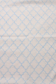 White Handblock Printed Cotton 3-Piece Salwar Suit Material 10072966