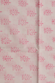 Pink Handblock Printed Cotton with Chiffon Dupatta 3-Piece Salwar Suit Material 10072971