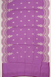 Purple Scallop Embroidered Organza Salwar Suit Material 10073039