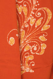 Orange Batik Printed 3-Piece Salwar Suit Material 10076006