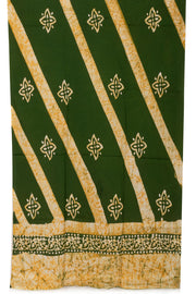 Green Batik Printed 3-Piece Salwar Suit Material 10075998