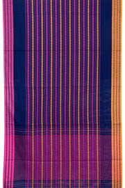 Navy Blue Handloom Dhaniakhali Cotton Saree 10062578