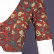 Maroon Hand Block Jahota Printed Cotton Blouse 10074988