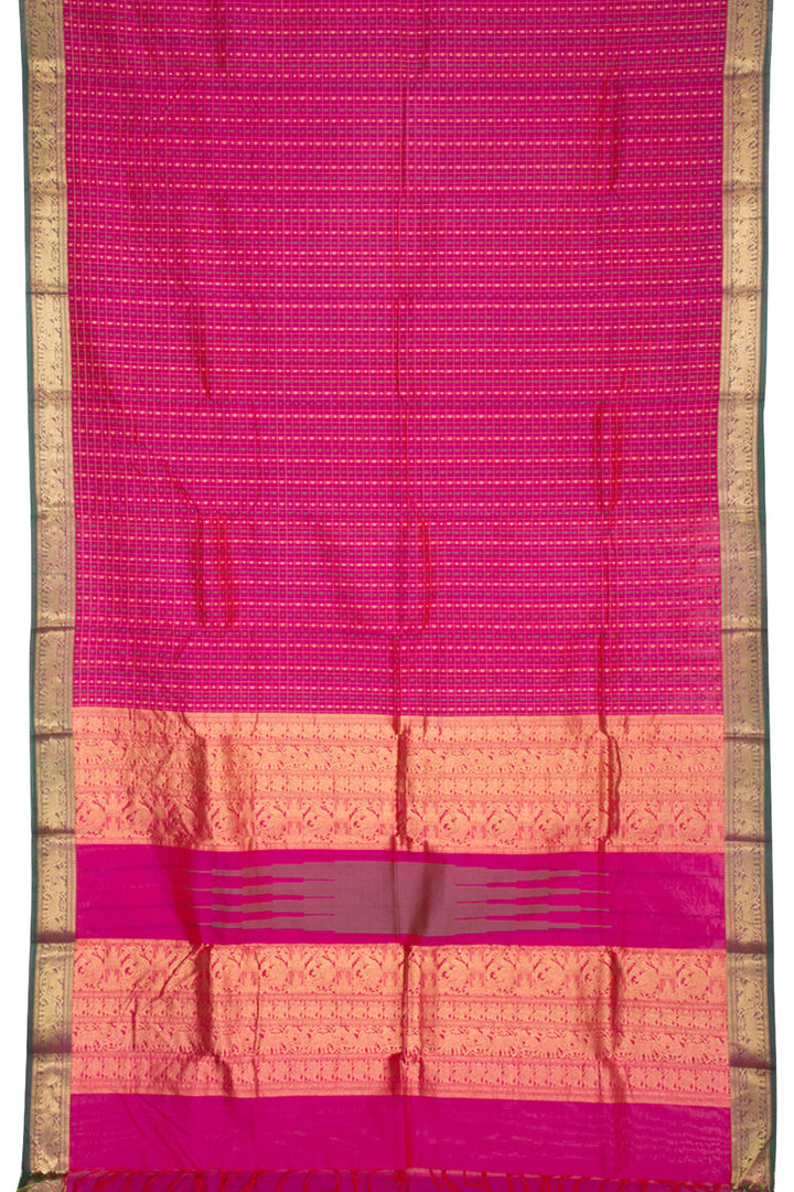 Magenta Handloom Kanchi Silk Cotton Saree 10061318