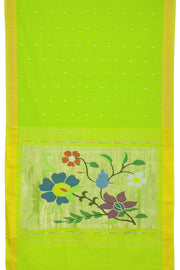 Lime Green Handloom Paithani Cotton Saree 10062503