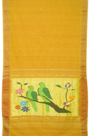 Golden Drop Orange Handloom Paithani Cotton Saree 10062505