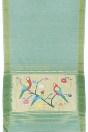 Sage Green Handloom Paithani Cotton Saree 10062506
