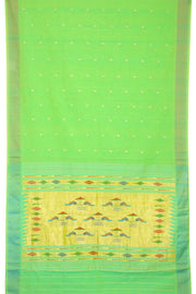 Neon Green Handloom Paithani Cotton Saree with Silk Pallu 10062508