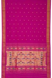 Raspberry Pink Handloom Paithani Cotton Saree 10062510