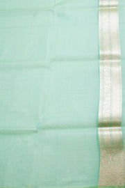 Green Handloom Banarasi Kora Silk Saree - Avishya