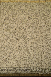 White Anokhi Hand Block Printed Saree - Avishya