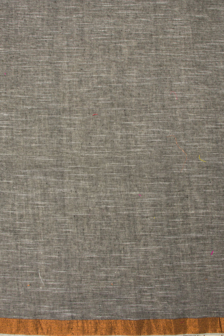 Grey Handloom Jamdani Linen Saree  - Avishya