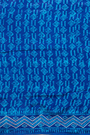 Blue Dhakai Batik Embroidery Silk saree 10065454