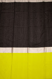 Black Handloom Chanderi Silk Saree With Mashru Silk Border 10075516