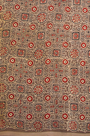 Brown Ajrakh Printed Modal Silk Saree 
